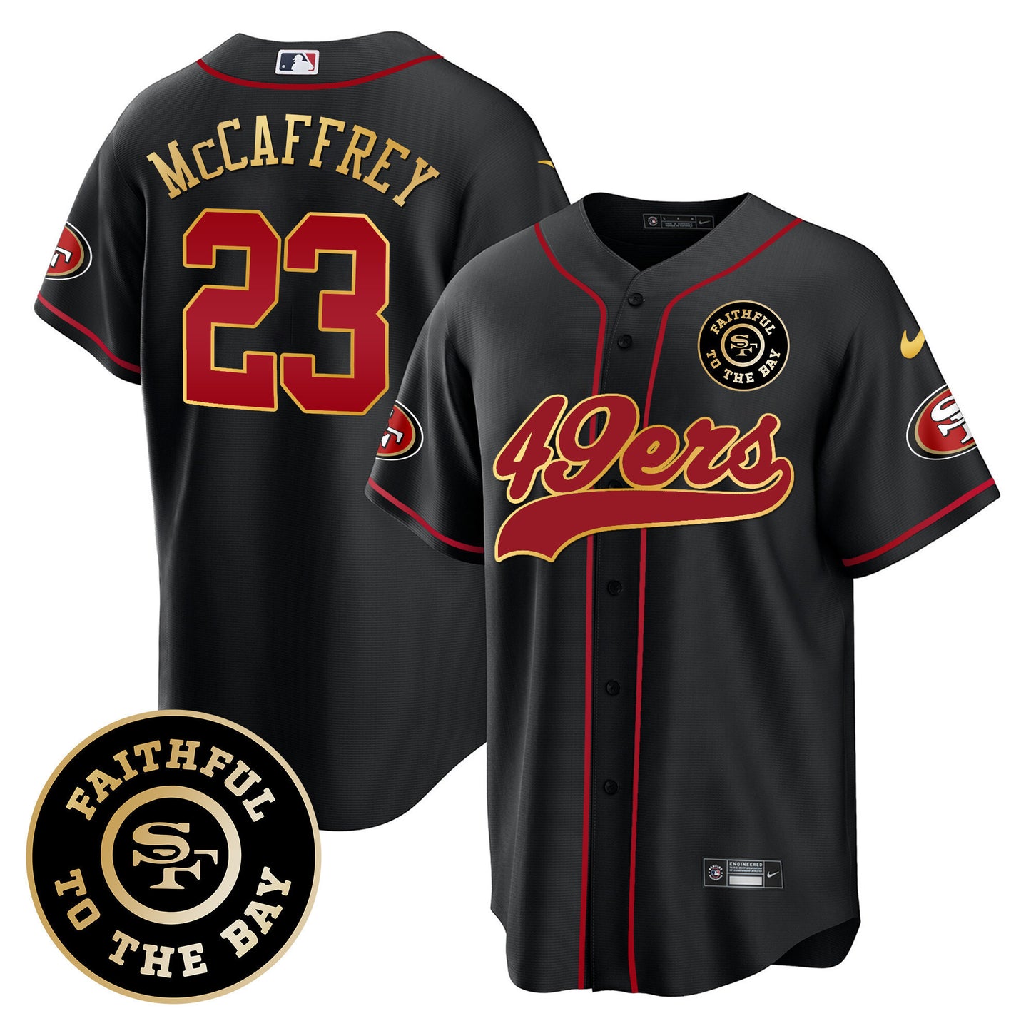 Men's 49ers Faithful To The Bay Patch Baseball Jersey - All Stitched