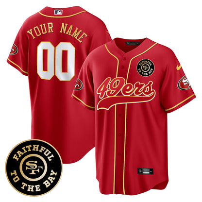 49ers Faithful To The Bay Patch Baseball Custom Jersey - All Stitched
