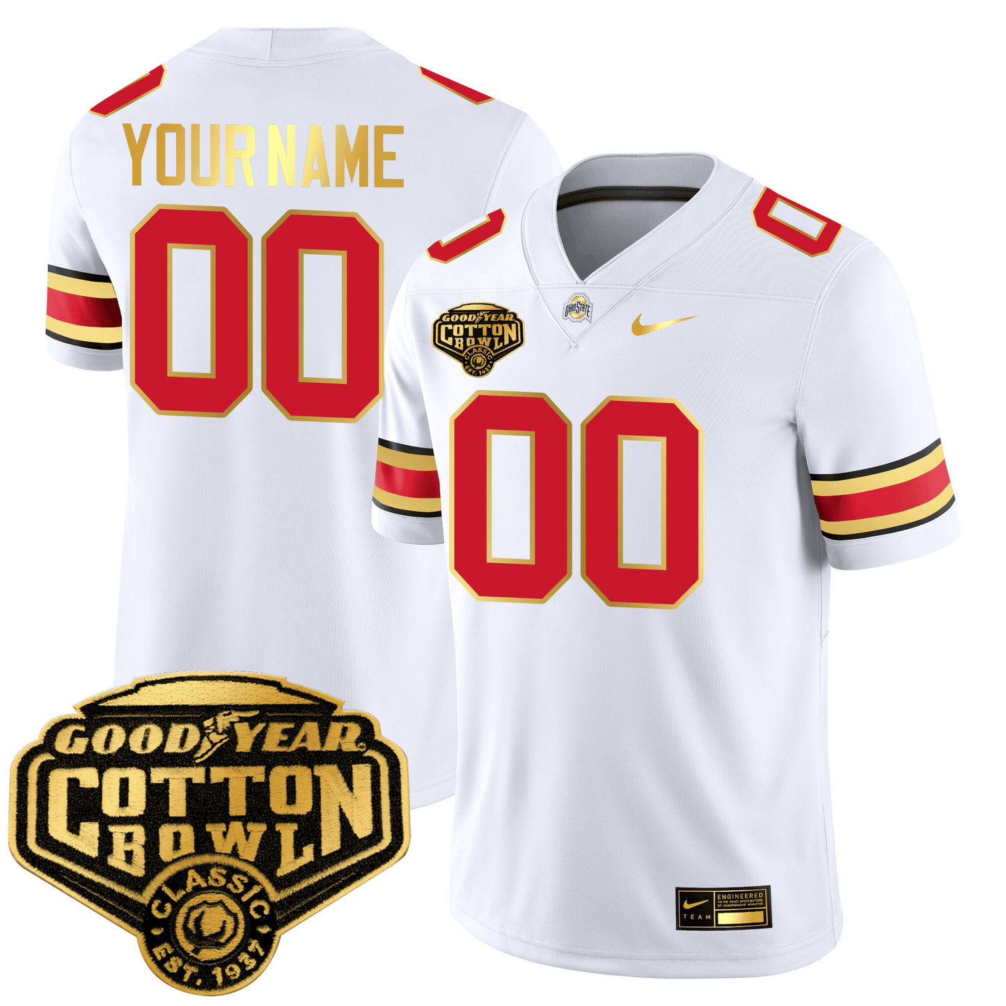 Custom OSU Gold Edition Jersey - Cotton Bowl Patch