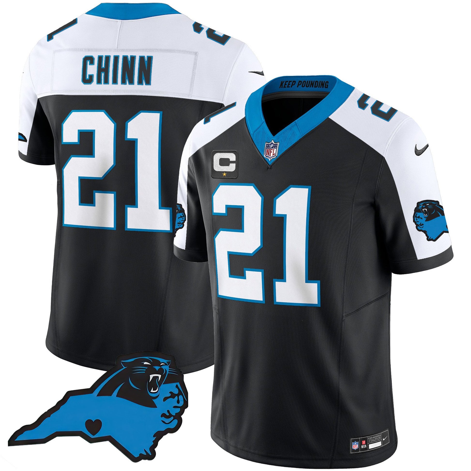 Men's Panthers Vapor Limited Jersey - Carolina Patch - All Stitched