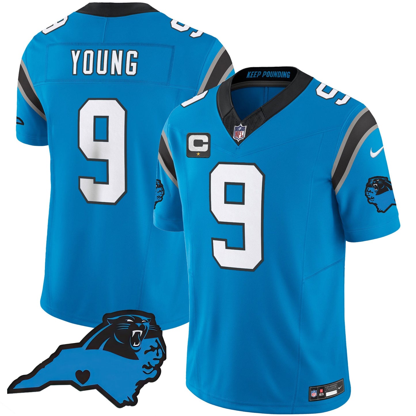 Men's Panthers Vapor Limited Jersey - Carolina Patch - All Stitched