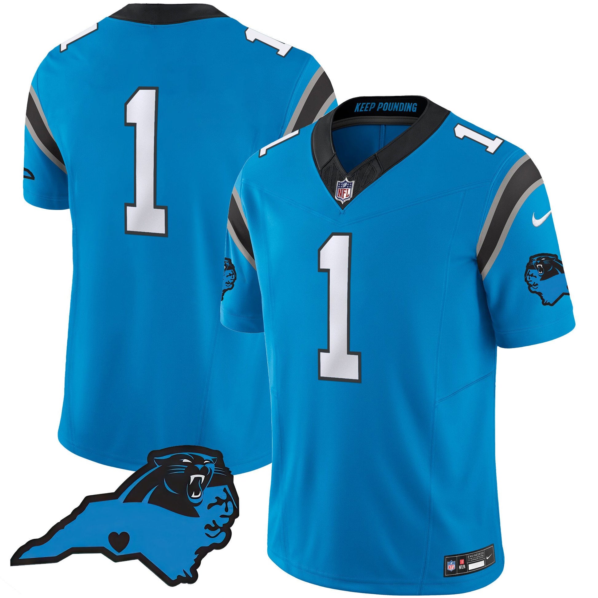 Men's Panthers Vapor Limited Jersey - Carolina Patch - All Stitched