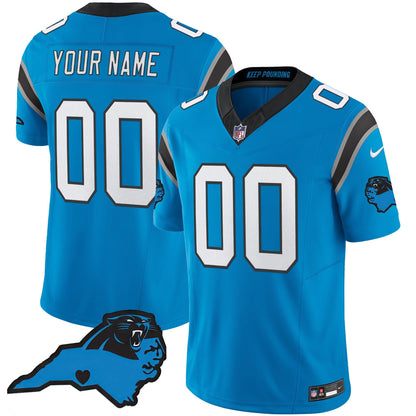 Panthers Vapor Limited Custom Jersey - Carolina Patch - All Stitched