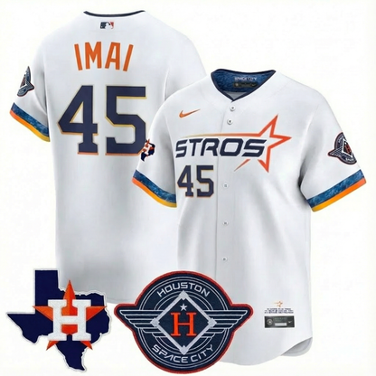 HOU Tatsuya Imai Home Limited Texas Patch Jersey - All Stitched