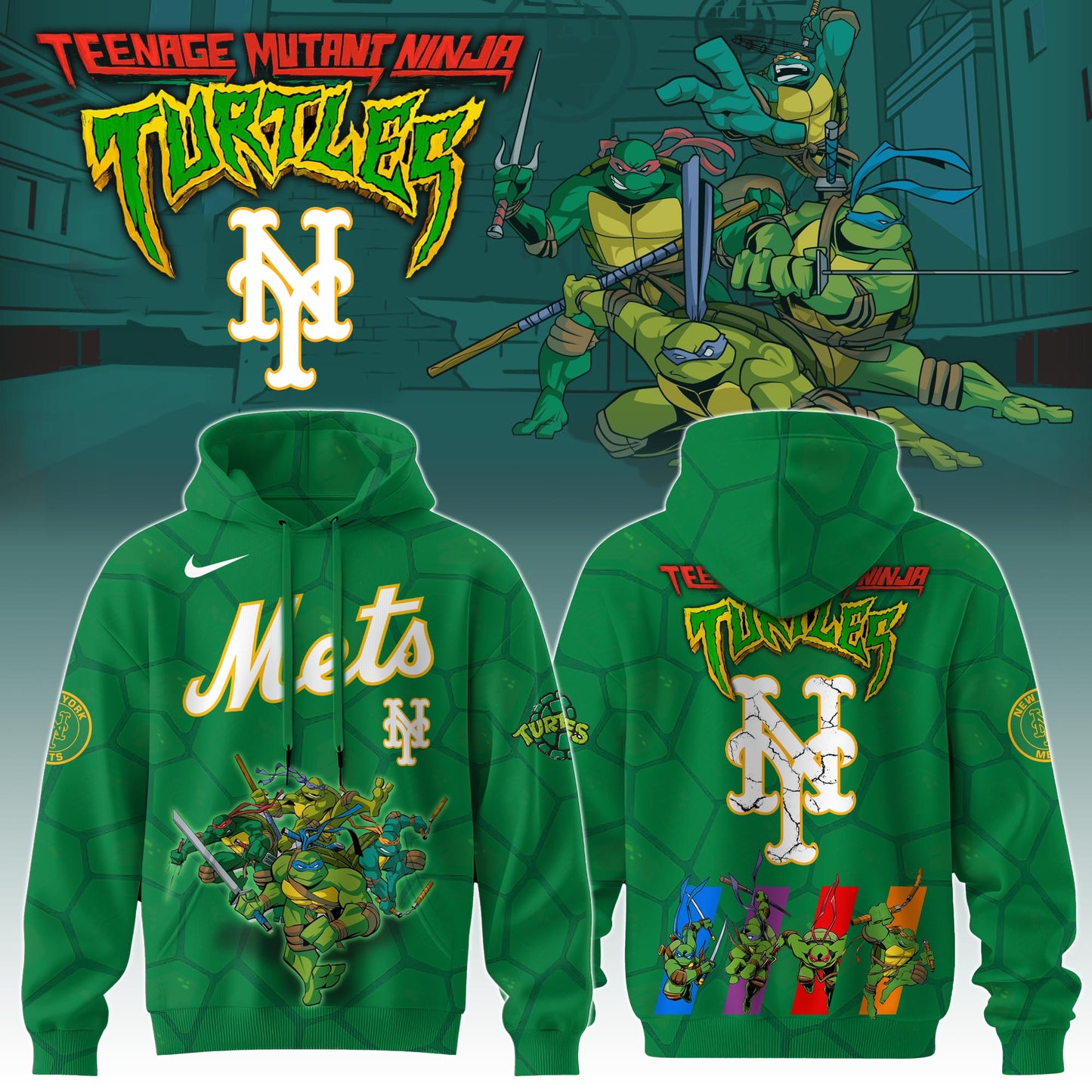.        New York Mets MLB x Ninja Turtles Special Edition Hoodie 2025