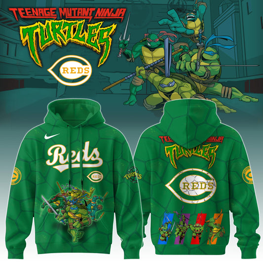 .         Cincinnati Reds MLB x Ninja Turtles Special Edition Hoodie 2025