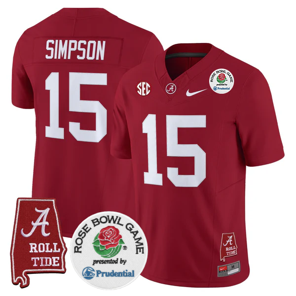 BAMA 2025 Rose Bowl Vapor Limited Jersey - All Stitched