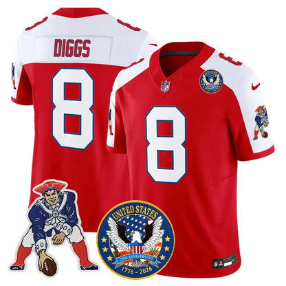NE Throwback America 250th Patch Vapor Limited Jersey - All Stitched