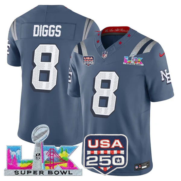 NE 2025 Super Bowl LX Vapor Limited Jersey N18 - All Stitched