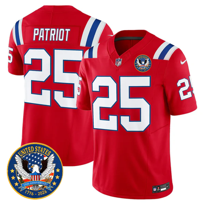 NE Throwback America 250th Patch Vapor Limited Jersey - All Stitched