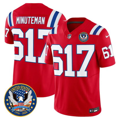 NE Throwback America 250th Patch Vapor Limited Jersey - All Stitched