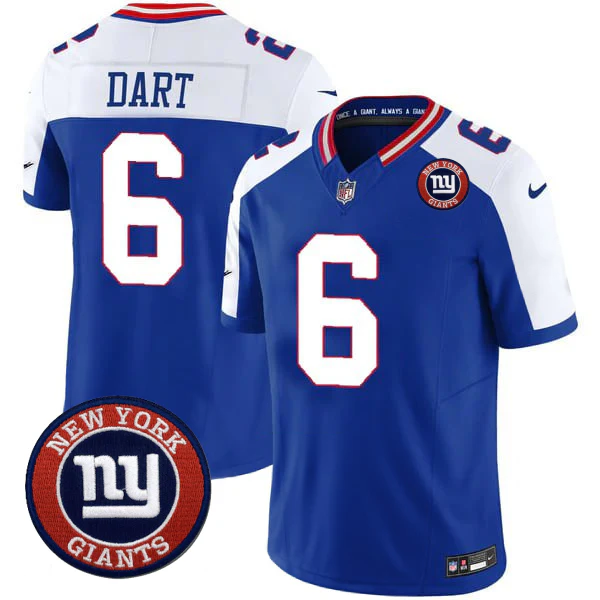 Jaxson Dart #6 NYG Jersey - All Stitched N1