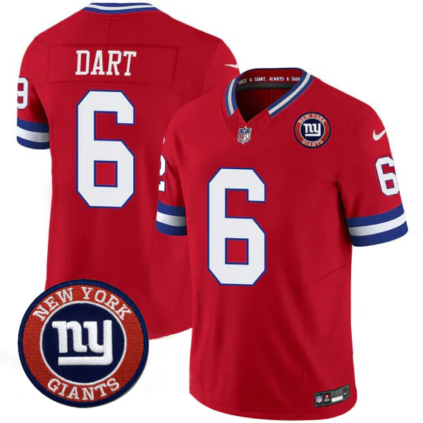 Jaxson Dart #6 NYG Jersey - All Stitched N1