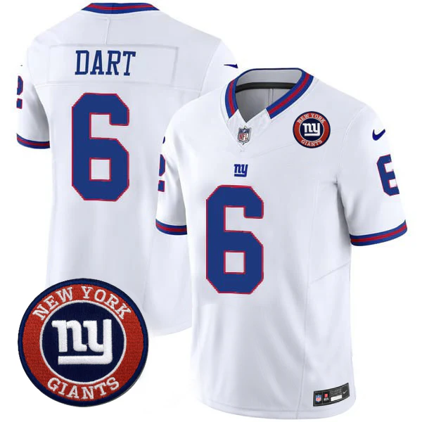 Jaxson Dart #6 NYG Jersey - All Stitched N1