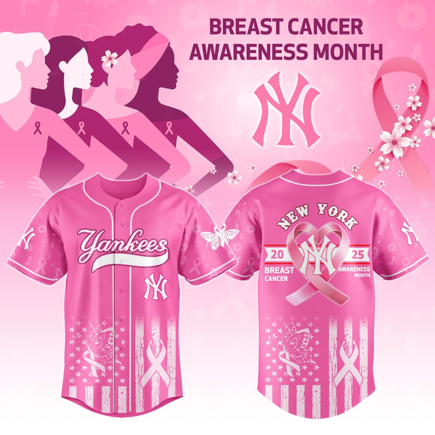 New York Yankees x Breast Cancer Awareness Night - Limited Edition Jersey - Printed