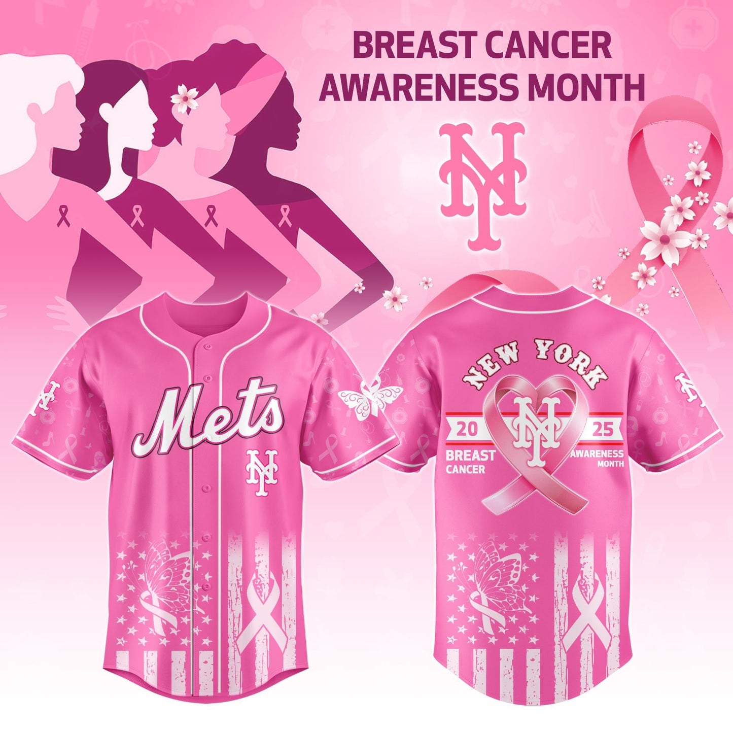 New York Mets x Breast Cancer Awareness Night - Limited Edition Jersey - Printed