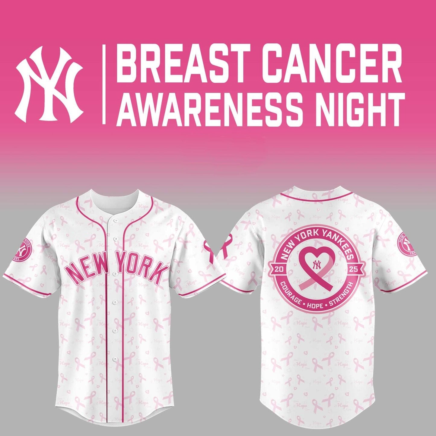 New York Yankees x Breast Cancer Awareness Night - Limited Edition Jersey - Printed