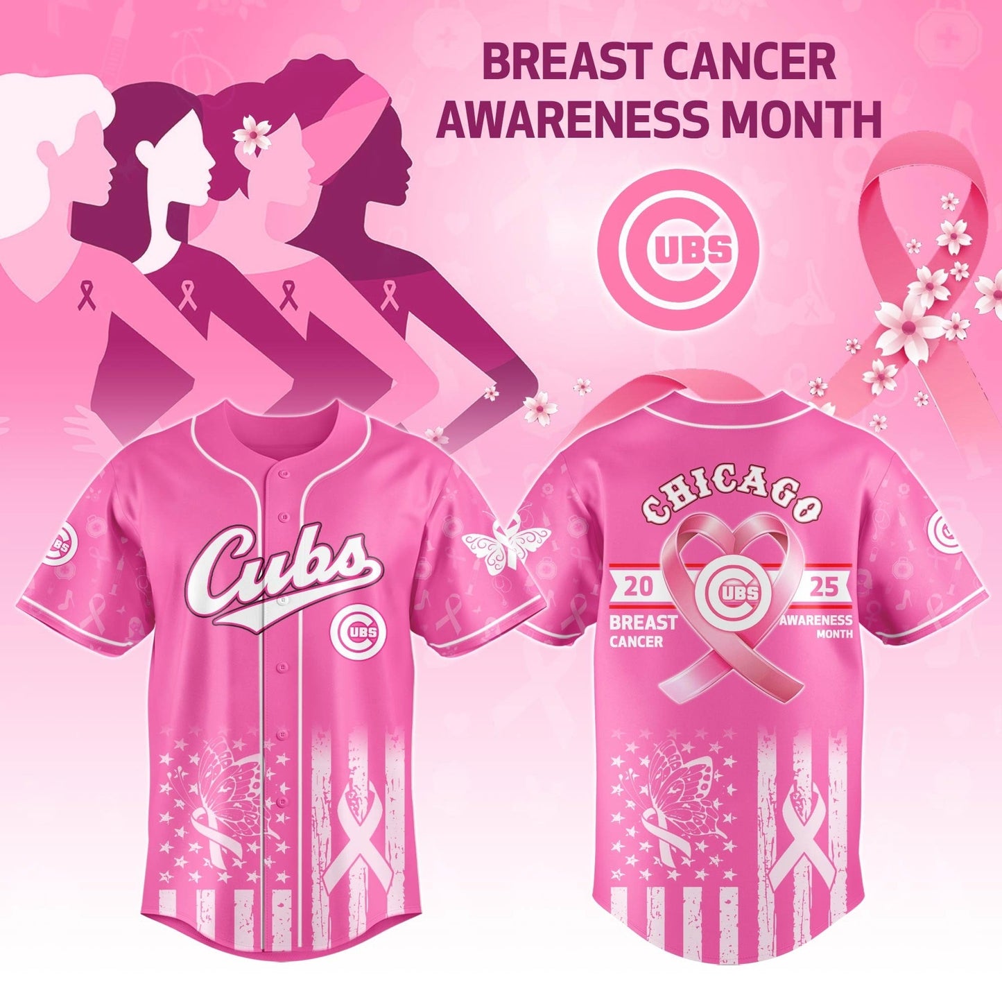 Chicago Cubs x Breast Cancer Awareness Night - Limited Edition Jersey - Printed