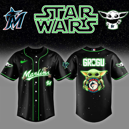 Miami Marlins x Stars Wars Grogu Night Baseball Jersey Editions Limited v3