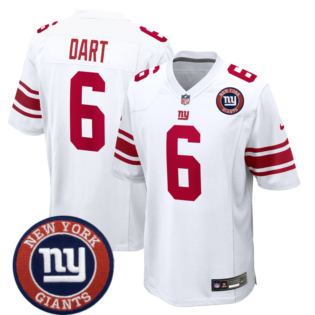 Jaxson Dart #6 NYG Jersey - All Stitched N1