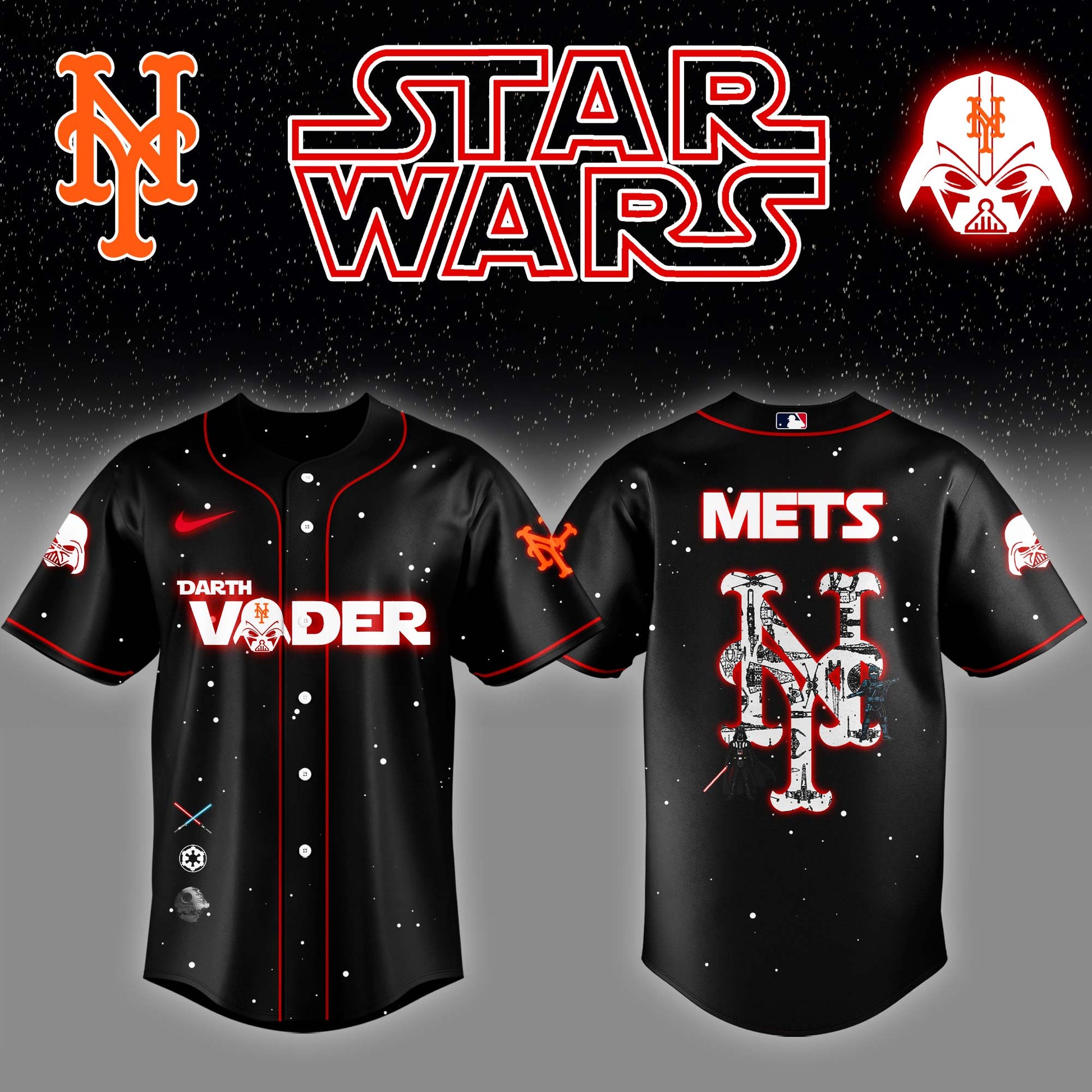 New York Mets x Stars Wars Darth Vader Night Baseball Jersey Editions Limited v2