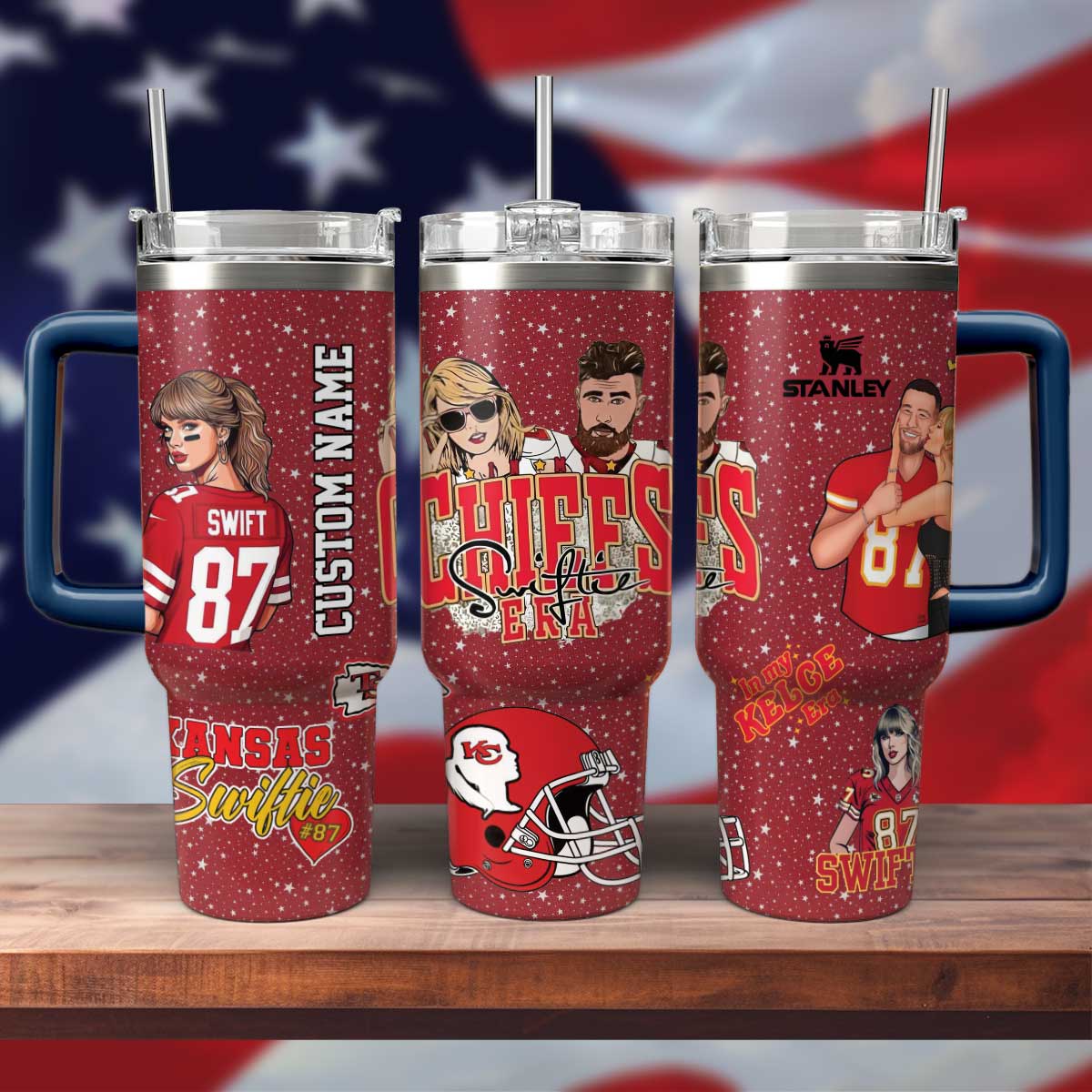 TS-KC Football Team Custom Name 40oz Tumbler - 412MC-TB005