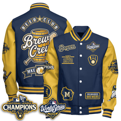 MIL NL Champions x Brew Crew Limited Edition Varsity Jacket - Printed (tt)