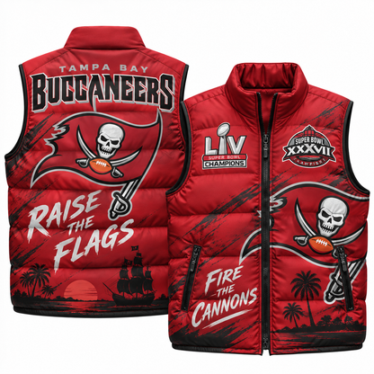 TB "Raise the Flags" Puffer Vest - Printed V4