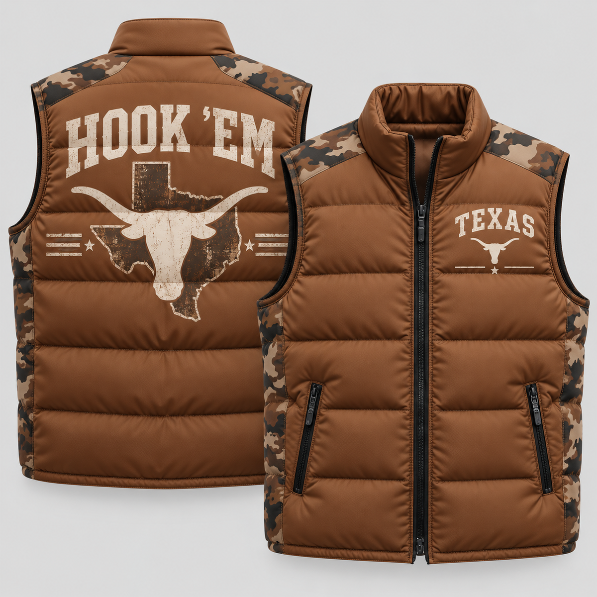 TEX 2026 Military Appreciation Camo Puffer Vest - Printed