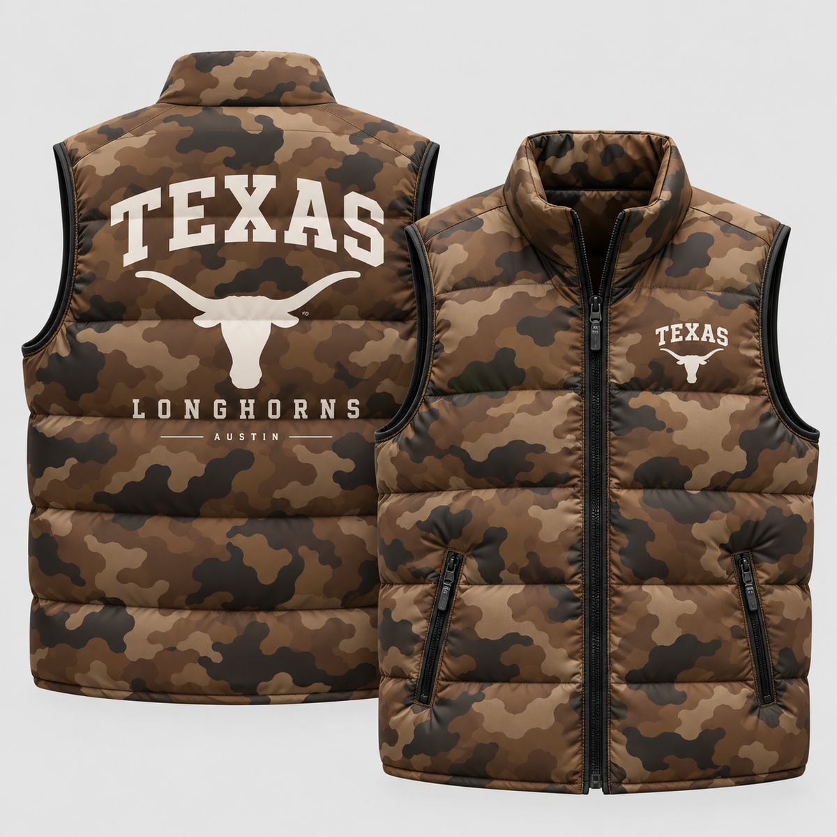 TEX 2026 Military Appreciation Camo Puffer Vest - Printed
