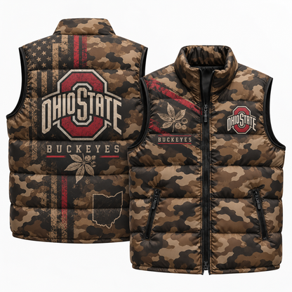 OSU 2026 Military Appreciation Camo Puffer Vest - Printed