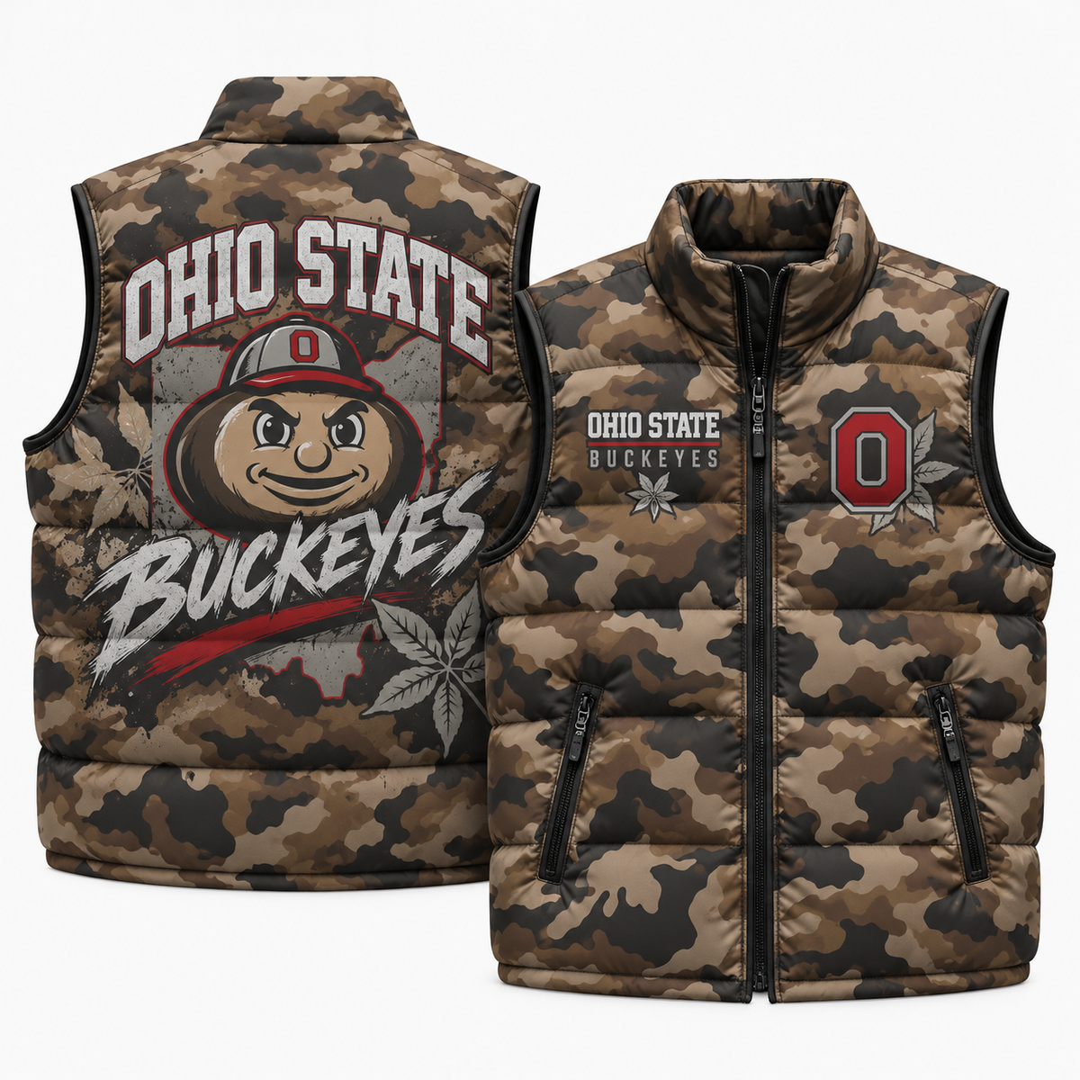 OSU 2026 Military Appreciation Camo Puffer Vest - Printed