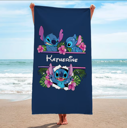 Stitch Custom Name Beach Towel- 406TTBT150