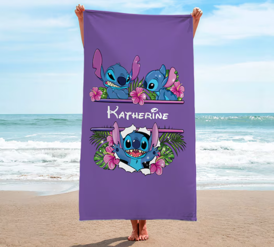 Stitch Custom Name Beach Towel- 406TTBT150