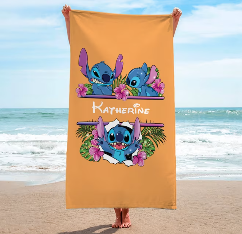 Stitch Custom Name Beach Towel- 406TTBT150