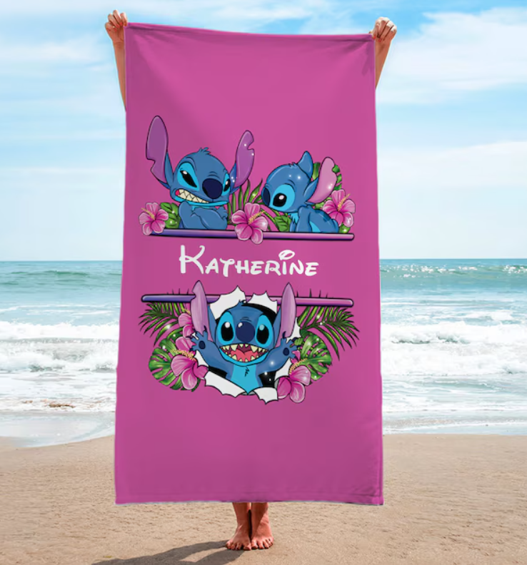 Stitch Custom Name Beach Towel- 406TTBT150