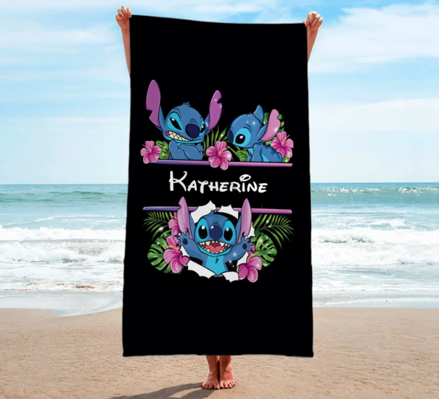 Stitch Custom Name Beach Towel- 406TTBT150