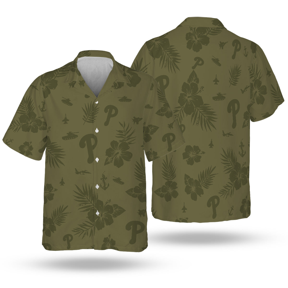 PHI Special Armed Forces Hawaiian Design Button Shirt V2