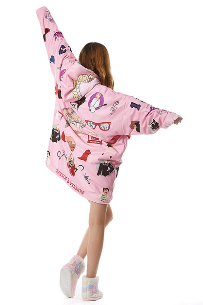 Taylor Blanket Hoodie Pink - HL120812