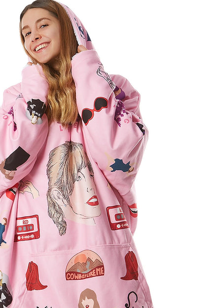 Taylor Blanket Hoodie Pink - HL120812