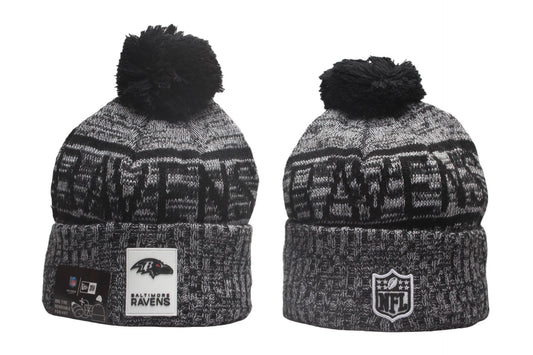 BAL Cuffed Knit Hat with Pom - Rubber Patch
