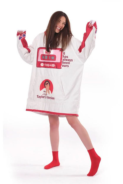 Taylor RED Blanket Hoodie Pink - HL160802