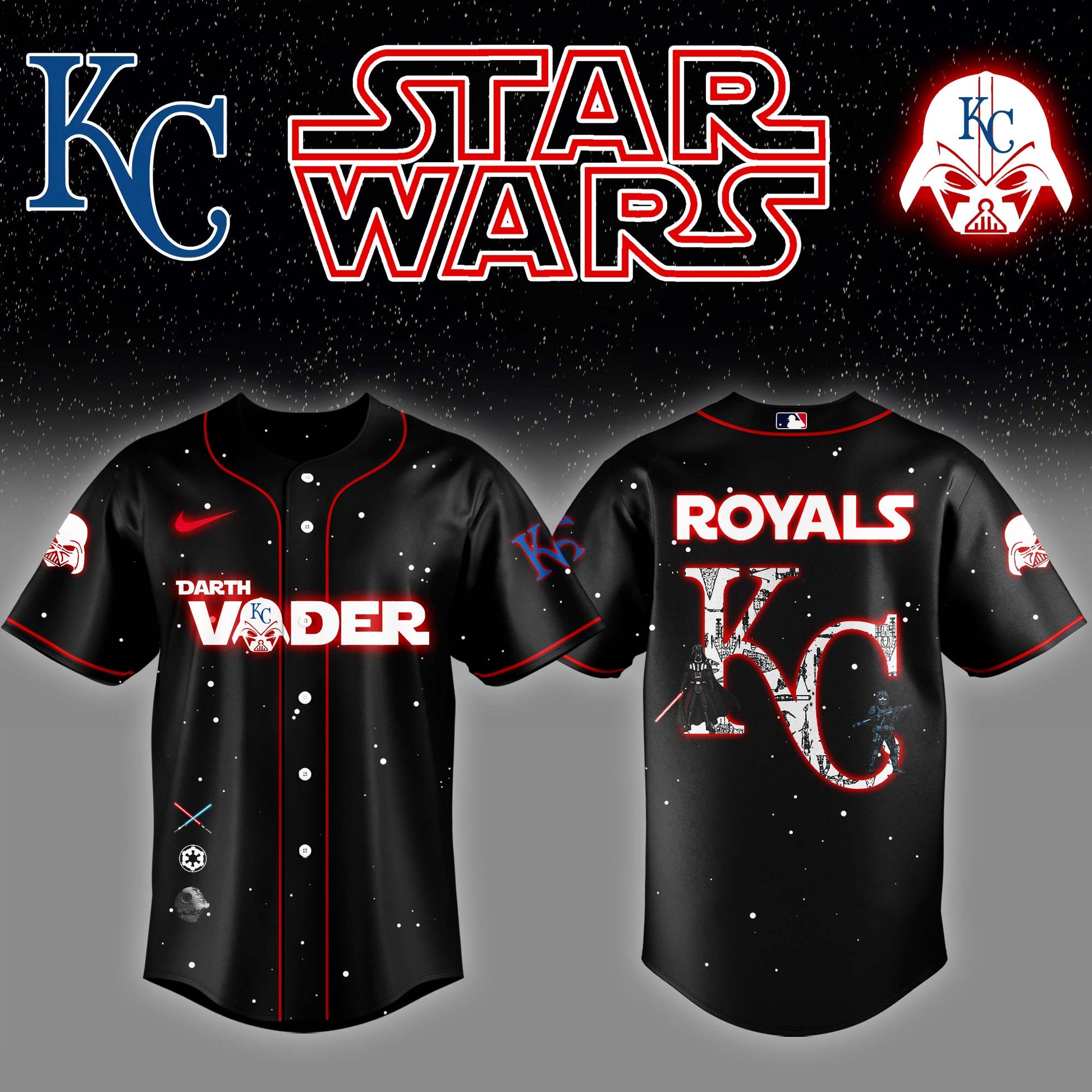 Kansas City Royals x Stars Wars Darth Vader Night Baseball Jersey Editions Limited v2