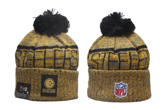 PIT Cuffed Knit Hat with Pom - Rubber Patch