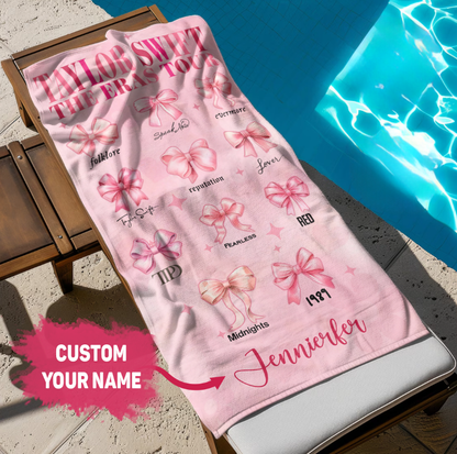 Coquette Pink Swift Gift For Fans Beach Towel- 407TTTLBT151