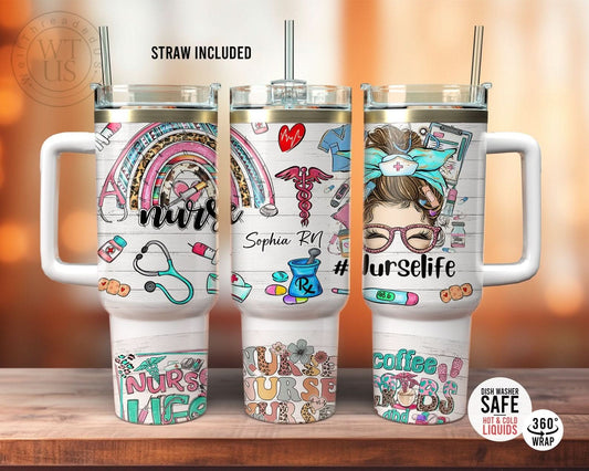 Personalized Nurse Life Tumbler 40oz NUR07 - Gift For Nurse