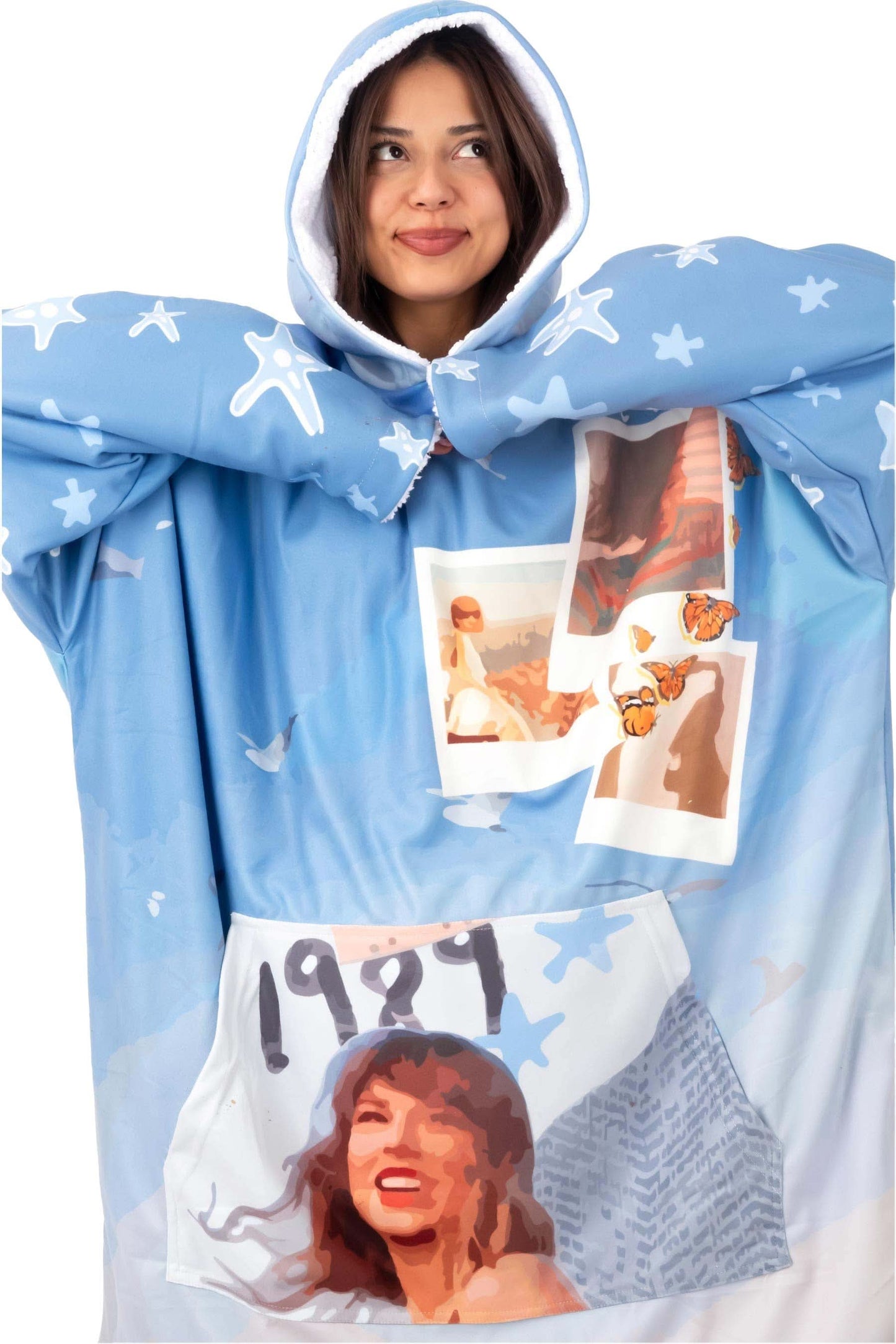 Taylor 1989 Album Blanket Hoodie Pink - HL160805