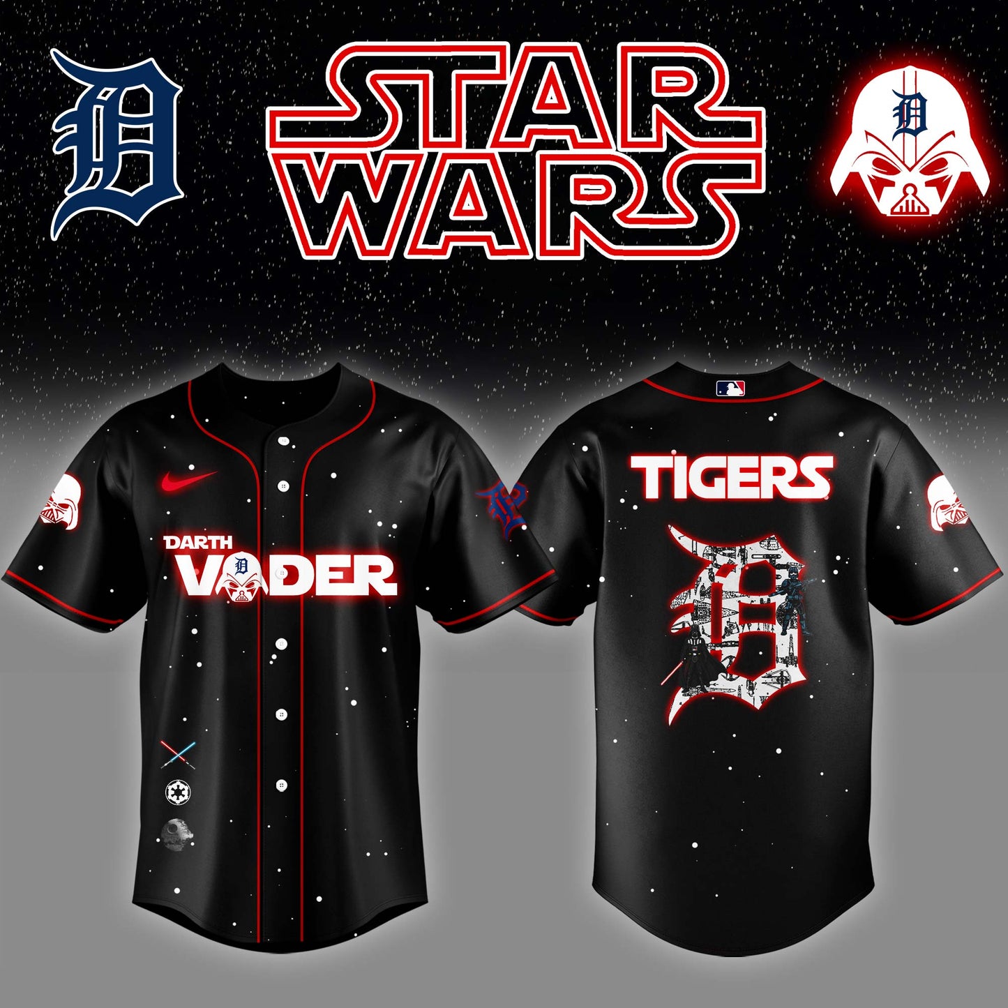 Detroit Tigers x Stars Wars Darth Vader Night Baseball Jersey Editions Limited v2