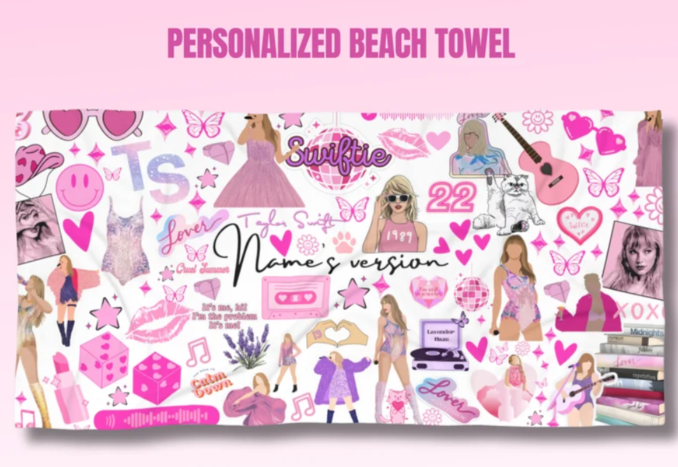 Personalized Swiftie Inspired Beach Towel- 406TTBT111