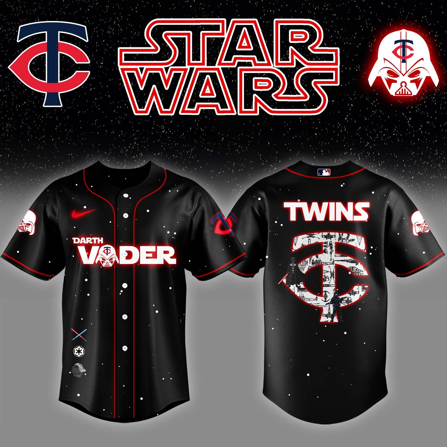 Minnesota Twins x Stars Wars Darth Vader Night Baseball Jersey Editions Limited v2